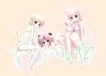  animal_ears ass bottomless bra cleavage erect_nipples feet fujisaki_rei lingerie naked nekomimi pantsu sheets tail thighhighs 