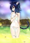  amano_kouki animal_ears bathing cyan_(show_by_rock!!) naked show_by_rock!! tail towel wet 