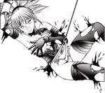  breast_hold breasts monochrome no_bra pantsu panty_pull shadow_lady thighhighs torn_clothes 