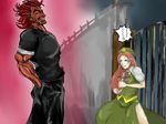  1girl crossover death_flag grappler_baki hanma_yuujirou height_difference hong_meiling touhou 
