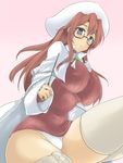  aty_(summon_night) blue_eyes breasts curvy glasses hat huge_breasts long_hair momio panties pointer shortened_garment solo summon_night summon_night_3 thick_thighs thighhighs thighs underwear wand wide_hips 
