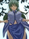  bad_id bad_pixiv_id detached_sleeves frog green_eyes green_hair hair_ornament haruka34 kochiya_sanae long_hair solo touhou 