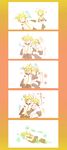  1girl arm_hug blonde_hair blush brother_and_sister hair_ribbon kagamine_len kagamine_rin kiss nao_(flake) ribbon short_hair siblings twins vocaloid 