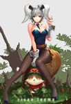  ake_(cherrylich) animal_ears bunny_ears bunny_girl cleavage league_of_legends pantyhose riven_(league_of_legends) teemo 