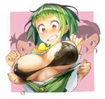  bra cleavage erect_nipples futami_ami futami_mami kousaku open_shirt otonashi_kotori the_idolm@ster underboob undressing 