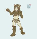  1girl abdl bear costume diaper flat_chest 
