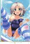  breasts cameltoe masa_(miyabitei) nipples school_swimsuit swimsuits tan_lines thighhighs wardrobe_malfunction wet 