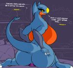 7th-r anal anthro big_breasts big_butt breasts butt dialogue dildo female garchomp huge_breasts nintendo penetration pok&eacute;mon pok&eacute;mon_(species) sex_toy simple_background solo teasing video_games 