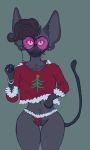  anthro christmas clothing cuntboy digital_media_(artwork) domestic_cat eyewear felid feline felis glasses holidays intersex invalid_tag jewelry lingerie looking_at_viewer male mammal panties piercing pinup pose pussy ring solo sphynx_(cat) sphynx_cat sweater thick_thighs thong ugly_sweater underwear 