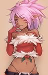  breast_hold christmas cleavage elf elsword kerasu pantsu pointy_ears 