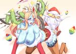  breasts christmas heels horns nipples pointy_ears puzzle_&amp;_dragons sex stockings tail thighhighs yui.h 