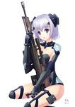  bodysuit cleavage dance_of_eternity date_a_live gun thighhighs tobiichi_origami 