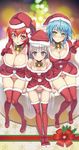  christmas cleavage heels naruse_maria naruse_mio nonaka_yuki ookuma_nekosuke pantsu shimapan shinmai_maou_no_testament thighhighs 