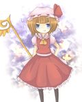  :t bad_id bad_pixiv_id blue_eyes bug butterfly cosplay dress eva_beatrice flandre_scarlet flandre_scarlet_(cosplay) hat insect orange_hair setsuna_(pixiv) solo staff touhou umineko_no_naku_koro_ni 