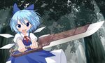  advent_cirno blue_eyes blue_hair cirno natsu_no_koucha short_hair solo sword touhou weapon 