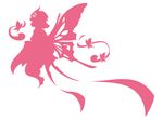  bug butterfly butterfly_wings insect monochrome mumulatte pink saigyouji_yuyuko silhouette simple_background solo touhou white_background wings 