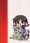  animal_ears aruruw celebi_ryousangata chibi highres mukkuru solo tail tiger utawareru_mono white_tiger 