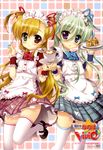  einhart_stratos fujima_takuya heterochromia mahou_shoujo_lyrical_nanoha mahou_shoujo_lyrical_nanoha_vivid thighhighs vivio waitress 