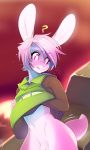  ? anthro barely_visible_genitalia barely_visible_penis bottomless clothed clothing fur girly lagomorph link male mammal navel nintendo penis penis_base pink_eyes pink_fur rabbit solo the_legend_of_zelda tsampikos video_games whiskers 