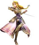  armor cg dress heels hyrule_warriors koei_tecmo pointy_ears princess_zelda sword the_legend_of_zelda thighhighs 