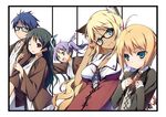  animal_ears kikuchi_seiji konoe_subaru mayo_chiki! megane narumi_nakuru nekomimi sakamachi_kinjirou sakamachi_kureha seifuku suzutsuki_kanade usami_masamune 