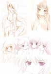  airamatnas araragi_karen araragi_tsukihi bakemonogatari naked santa_matsuri sengoku_nadeko senjougahara_hitagi sketch 