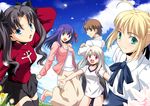  fate/stay_night fujimura_taiga illyasviel_von_einzbern matou_sakura saber takeuchi_takashi toosaka_rin type-moon 