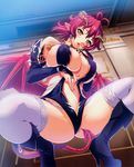  breast_hold cleavage devil erect_nipples heels horns kyonyuu_fantasy leotard pointy_ears q-gaku shamsiel_shahar tail thighhighs waffle wet wings 