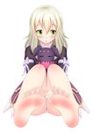  bad_id bad_pixiv_id barefoot blonde_hair blush dress elize_lutus feet green_eyes highres jewelry legs lululewd panties pov_feet ribbon simple_background sitting soles tales_of_(series) tales_of_xillia teepo_(tales) toe_ring toes underwear white_background 