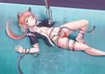  absurdres amputee android animal_ears cat_ears clarion damaged doll_joints highres koukaku_no_pandora mulu open_clothes pandora_device panties red_panties solo tentacles underwear 