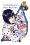  black_hair blue_eyes blue_sky bob_cut braid bruno_buccellati cloud field flower flower_field hair_ornament imaru_(yashiro19950425) italian jojo_no_kimyou_na_bouken male_focus petals ranguage sky solo translated zipper 