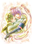  1girl a-i-red bad_id bad_pixiv_id green_hair hug lambda_(tales) purple_hair smile sophie_(tales) tales_of_(series) tales_of_graces twintails 
