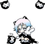  androgynous animal_ears black_dress crona_(soul_eater) dress full_body lowres ragnarok_(demon_sword) sakurazawa_izumi soul_eater stuffed_animal stuffed_bunny stuffed_toy transparent_background 