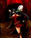  arakune black_hair blazblue blood china_dress chinese_clothes dress glasses litchi_faye_ling long_hair 