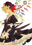  alternate_costume blonde_hair face flandre_scarlet hat red_eyes ribbon solo sugi touhou v_arms wings 