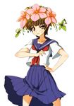  flower hair_ornament nekomamire sakugawa_school_uniform school_uniform serafuku skirt solo to_aru_kagaku_no_railgun to_aru_majutsu_no_index uiharu_kazari 