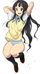  akiyama_mio baba_arumi bad_id bad_pixiv_id black_eyes black_hair k-on! no_pants panties solo striped striped_panties underwear 