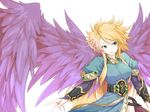  angel_wings bad_id bad_pixiv_id blonde_hair breath_of_fire breath_of_fire_ii bridal_gauntlets dress green_eyes long_hair nina_(breath_of_fire_ii) purple_wings side_slit taka_yanagi wings 