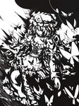  bug butterfly dizzy_(artist) greyscale insect monochrome saigyouji_yuyuko solo touhou 