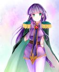  bad_id bad_pixiv_id cape epaulettes gloves green_eyes long_hair looking_at_viewer purple_hair slayers smile solo sylphiel_nels_lahda torao_(torakmn) 