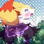  braixen brown_eyes ditto furry kemoribon open_mouth pokemon tongue 