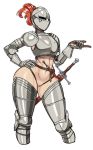  1girl armor bottomless breastplate breasts gloves heart heart_cutout helmet navel nisetanaka pussy shiny shiny_skin simple_background solo sword tagme thighhighs uncensored vaginal weapon white_background 