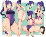  10s 3girls alp ass bangs black_hair blonde_hair blue_eyes blue_hair blunt_bangs breasts green_eyes hair_bun hair_ornament hairclip kurosawa_dia large_breasts long_hair love_live! love_live!_sunshine!! matsuura_kanan multiple_girls ohara_mari ponytail short_hair squatting swimsuit 