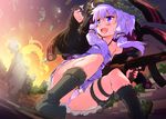  ak-47 assault_rifle bare_shoulders blush boots creeper explosion explosive fang grenade gun hood hooded_jacket hoodie jacket leaf leaf_on_head long_hair minecraft open_mouth panties pantyshot pantyshot_(squatting) petenshi_(dr._vermilion) purple_eyes purple_hair revision rifle smile solo squatting twintails underwear vocaloid voiceroid weapon yuzuki_yukari 