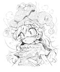  american_flag_dress bandaid blush clownpiece crying crying_with_eyes_open greyscale harusame_(unmei_no_ikasumi) hat jester_cap long_hair monochrome open_mouth solo tears touhou upper_body wavy_hair 