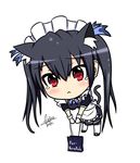  apron bad_deviantart_id bad_id black_hair blush chibi frown long_hair looking_at_viewer maid maid_apron maid_headdress neptune_(series) noire red_eyes ribbon solo tears twintails 