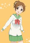  brown_eyes brown_hair hirasawa_ui k-on! ponytail school_uniform serafuku shizupu short_hair smile solo 