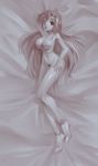  1girl breasts full_body high_heels legs long_hair monochrome nipples nude skullgirls solo tagme 