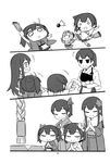  comic fairy_(kantai_collection) greyscale highres hiryuu_(kantai_collection) kaga_(kantai_collection) kantai_collection monochrome page_number shishigami_(sunagimo) souryuu_(kantai_collection) type_99_dive_bomber younger 