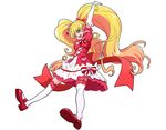  :d arm_up asahina_mirai blonde_hair blue_eyes bow cure_miracle dress elbow_gloves frills full_body gloves hair_bow long_hair magical_girl mahou_girls_precure! mary_janes nukosann open_mouth precure puffy_sleeves red_bow red_footwear ruby_style shoes skirt smile solo striped striped_bow thighhighs twintails white_background white_gloves white_legwear 